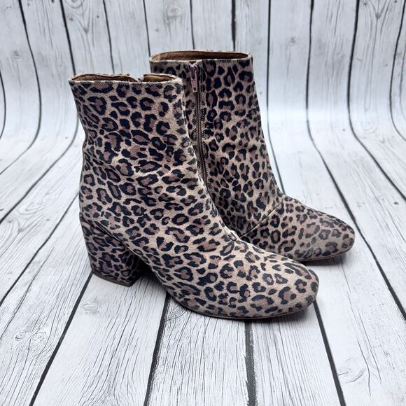 Free People Leopard Print Suede Boots Size 41 - Picture 1 of 9